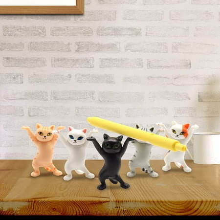 The Cat Lifted The Coffin Dancing Pallbearers Funny Pen Holders Cat Coffin Dance 5 Cats Pen Holder Coffin Dancing Cat Pencil Holder Dancing Cat Earphone Stand Gift for Home Table Decoration